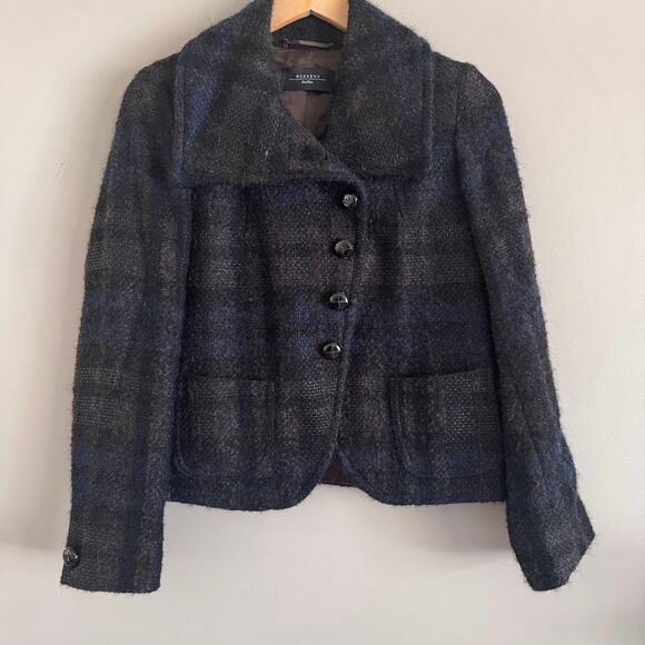 Weekend MaxMara Plaid Blazer Jacket Wool Alpaca Mohair Blend - Picture 1 of 7